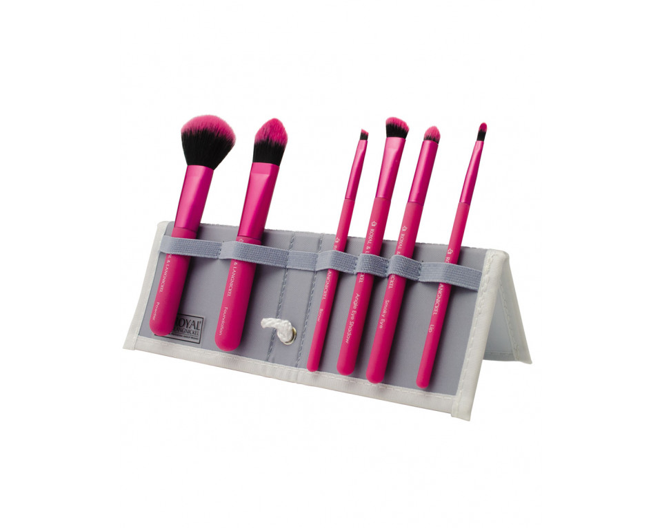 TOTAL FACE PINK FLIP KIT 7PC MODA ROYAL BRUSH
