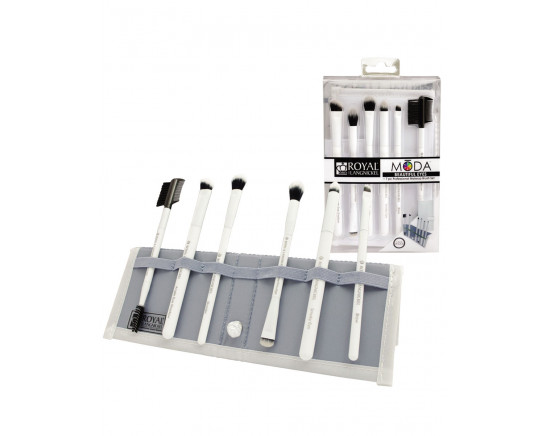BEAUTIFUL EYES FLIP KIT WHITE 7PC MODA ROYAL BRUSH