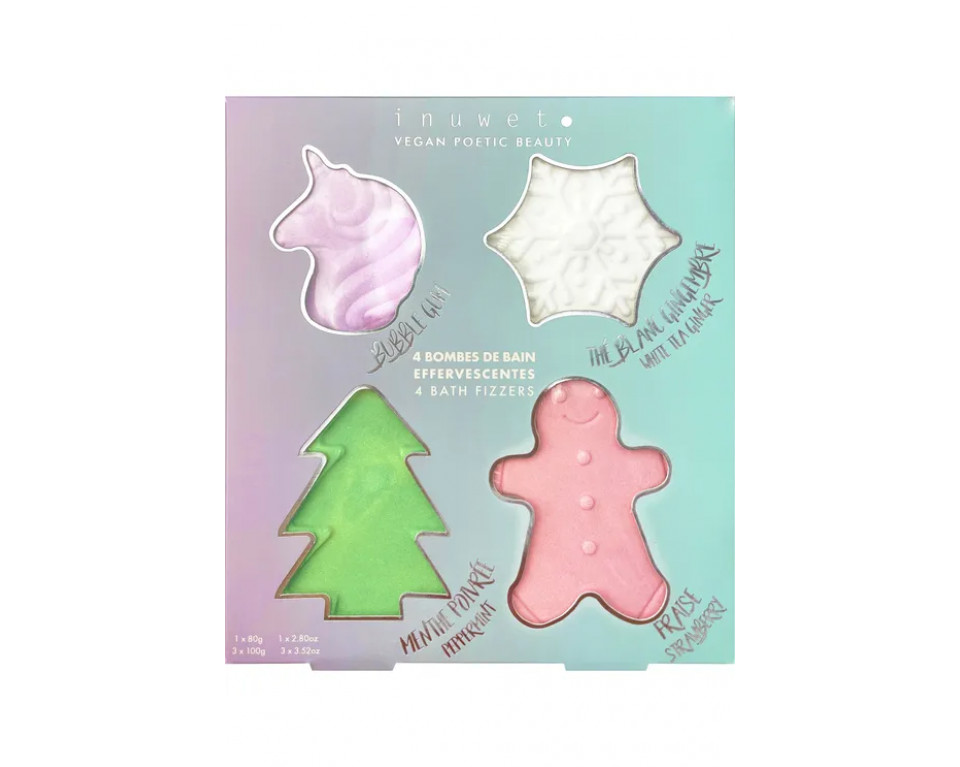 CHRISTMAS SET 4 BATH FIZZERS INUWET CHRISTMAS SET 4 BATH FIZZERS INUWET